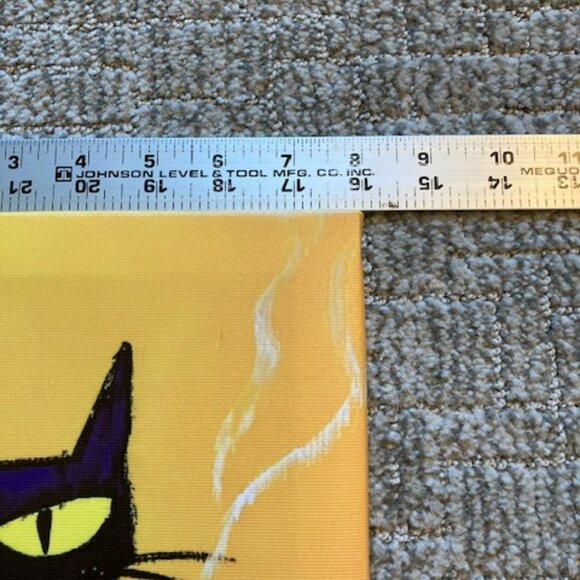 Cat drinking coffee canvas picture - NEW - Picture 3 of 4